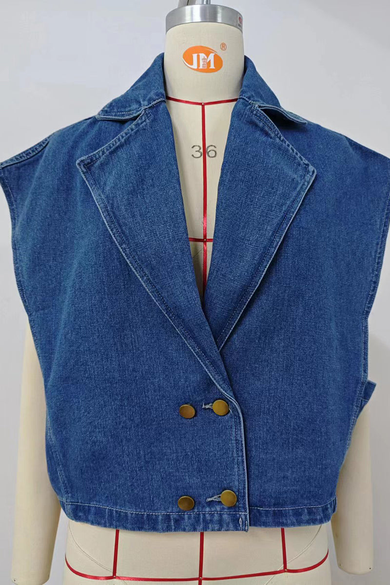 Sleeveless Denim Vest Jacket