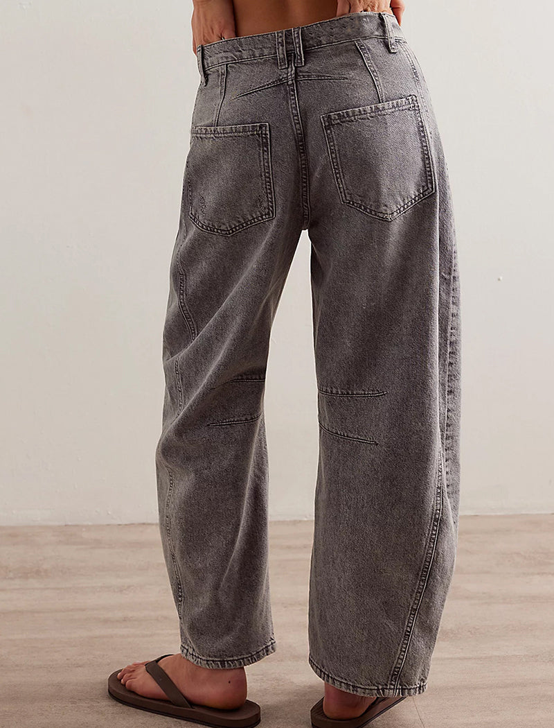 Wide-Leg Denim Pants