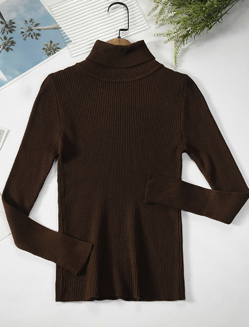 High-Neck Knit Sweater