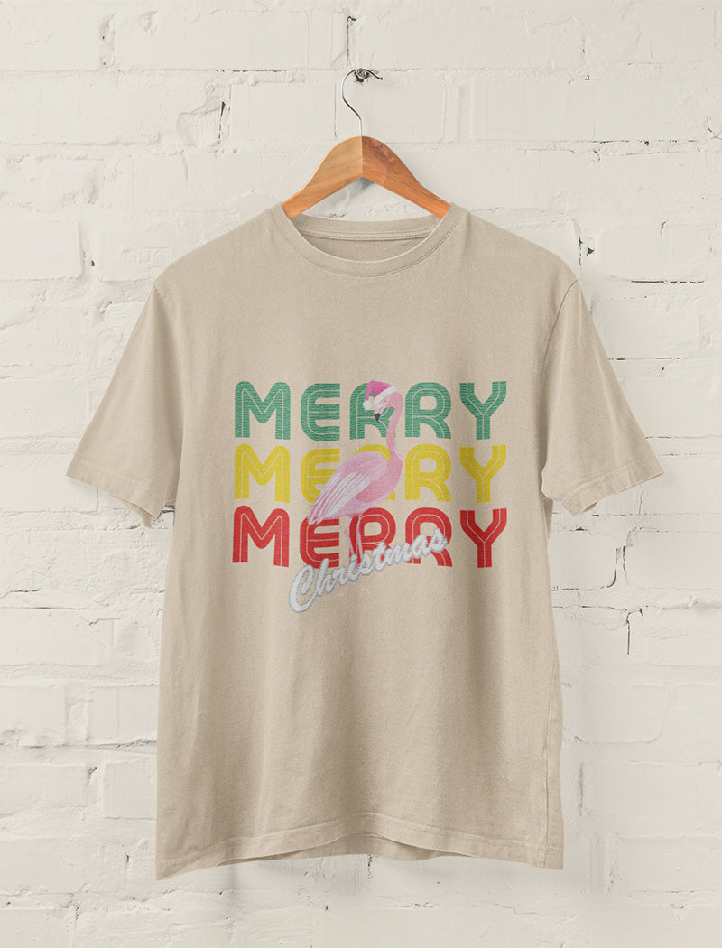 Merry Christmas Flamingo Tee