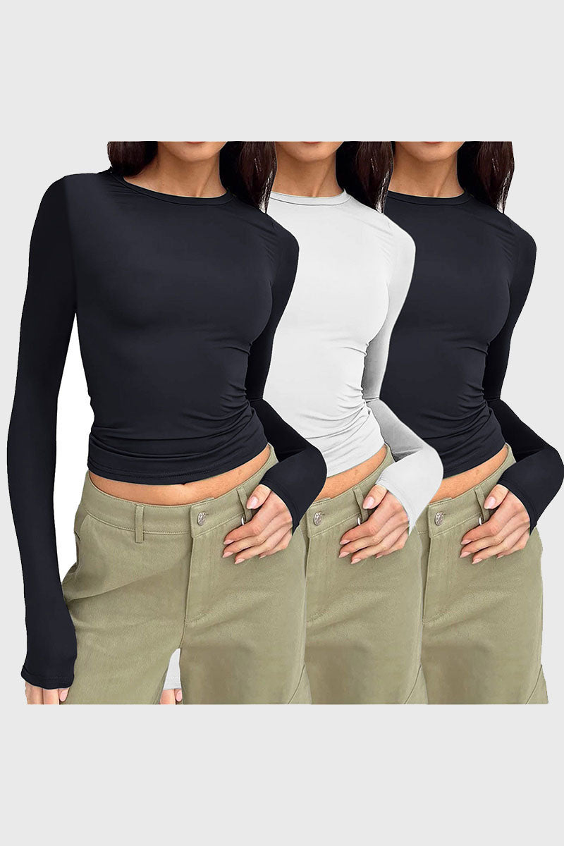 Fitted Long Sleeve Crop Top