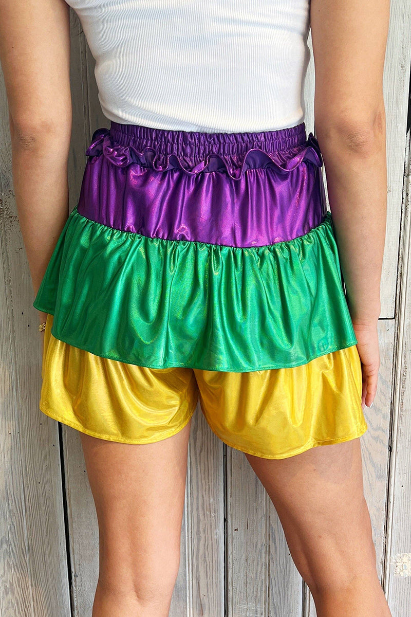 Colorblock Ruffle Shorts