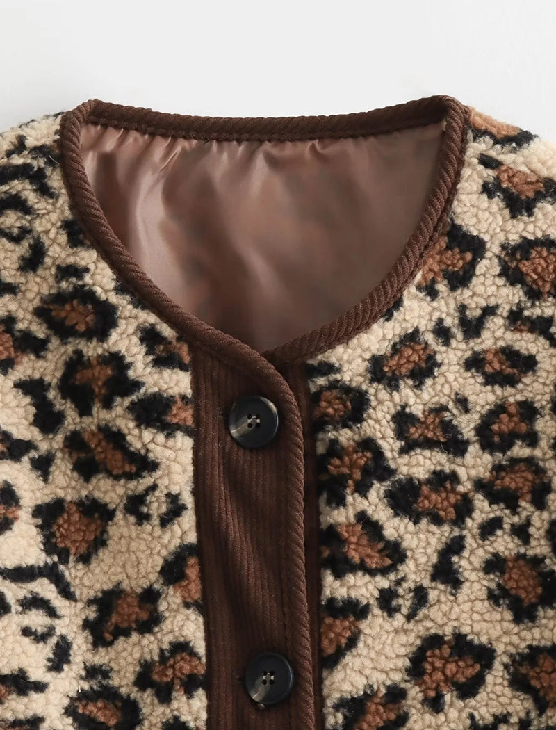 Leopard Print Long Sleeve Jacket