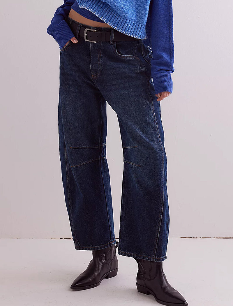 Wide-Leg Denim Pants