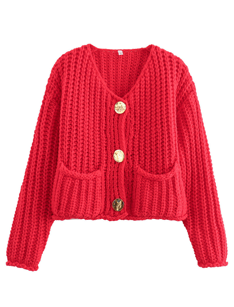 Button-Up Knit Cardigan