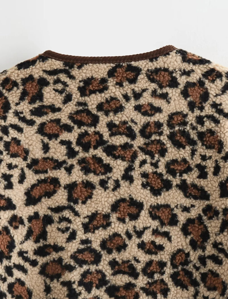 Leopard Print Long Sleeve Jacket