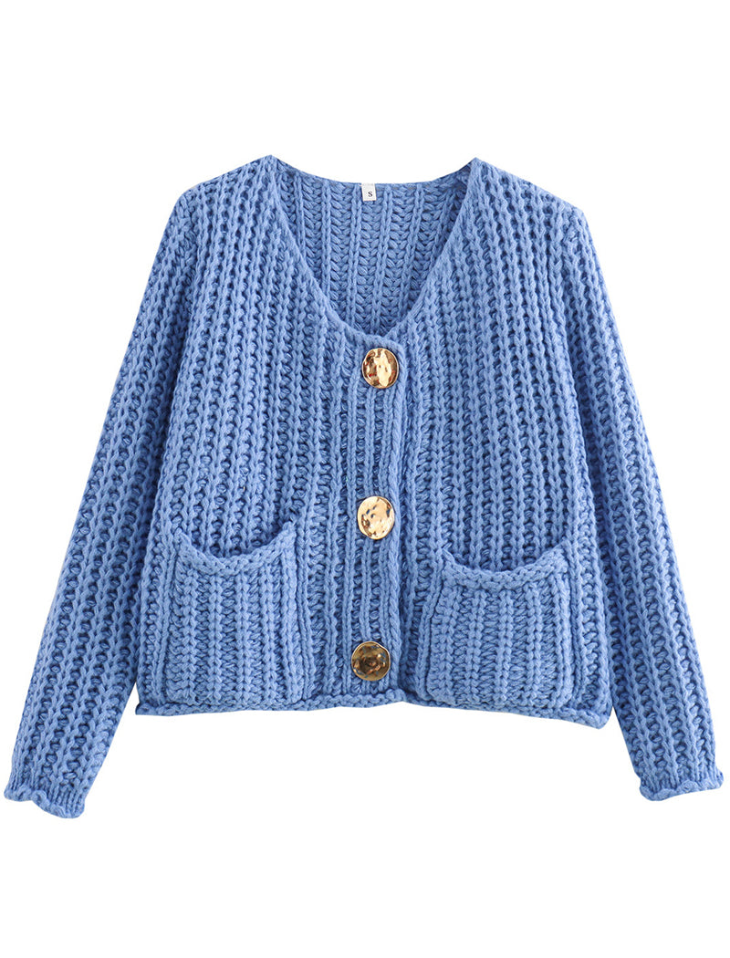 Button-Up Knit Cardigan