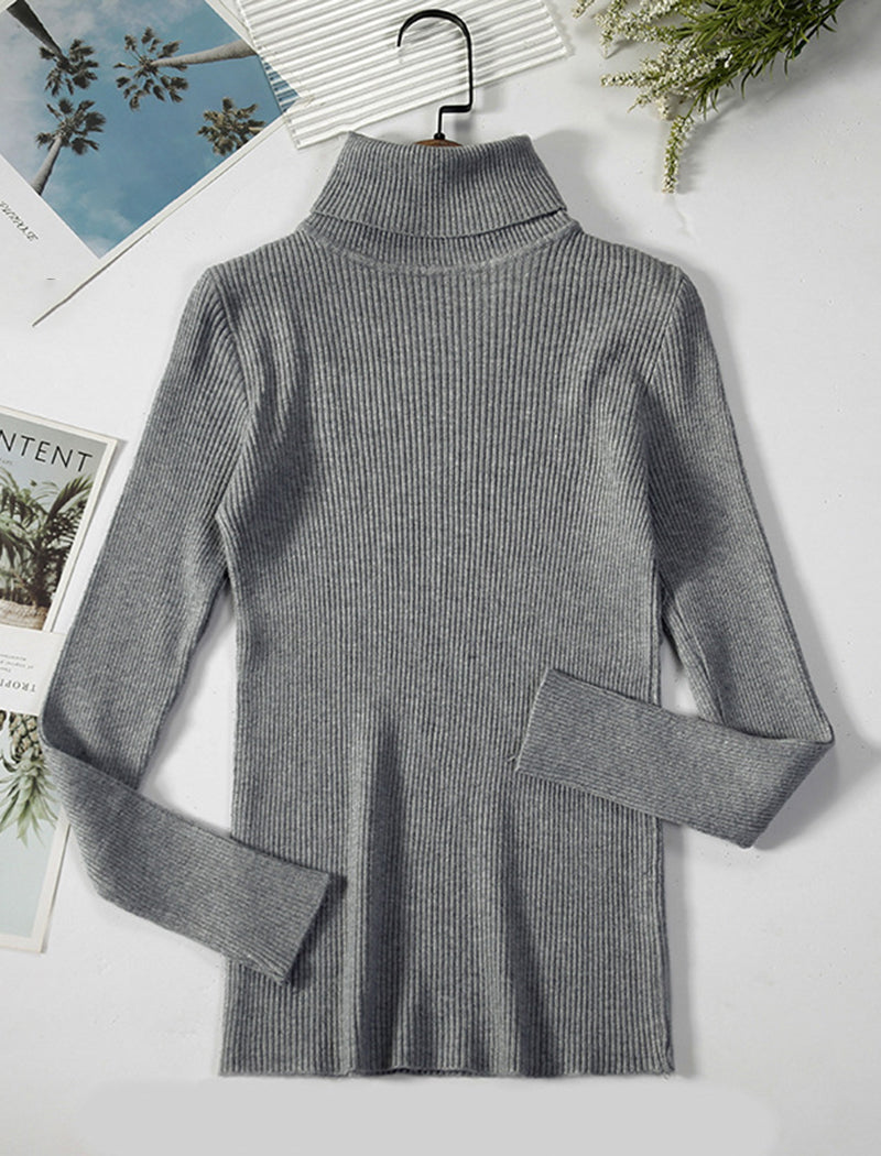 High-Neck Knit Sweater