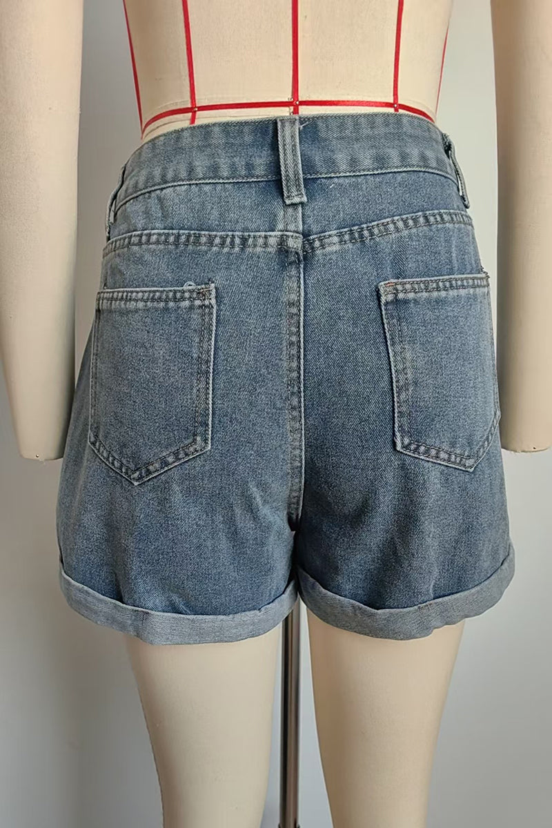 Cherry Detail Denim Shorts