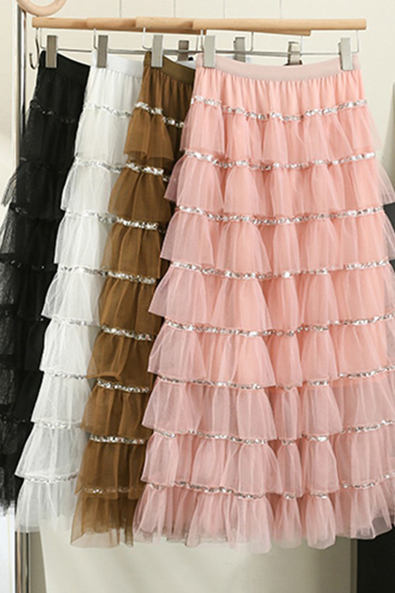 Sequin Layered Tulle Skirt