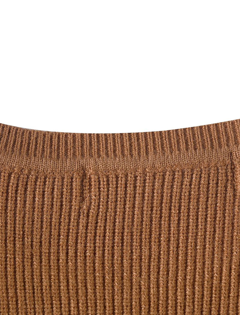 Buttoned Ribbed Knit Top