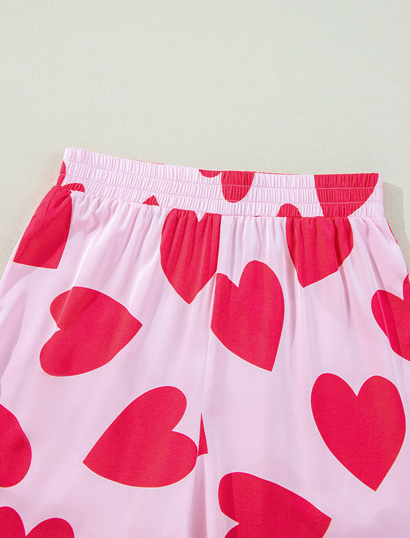 Heart Print Pajama Set