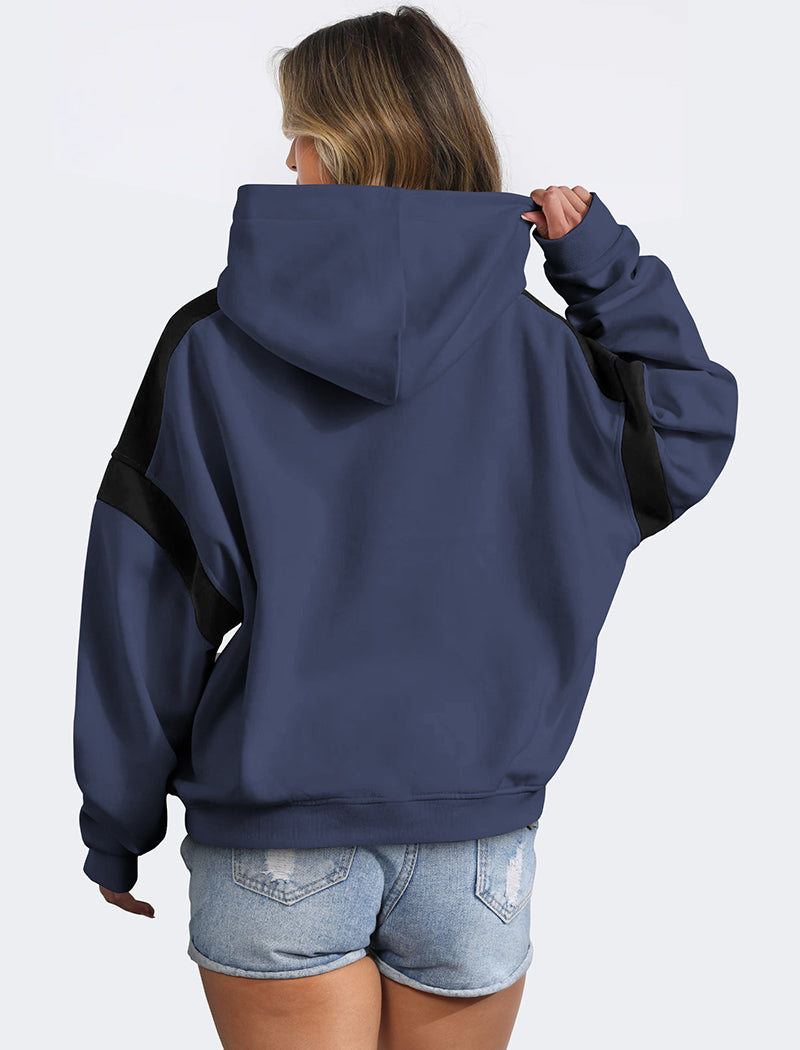 Colorblock Drop-shoulder Hoodie