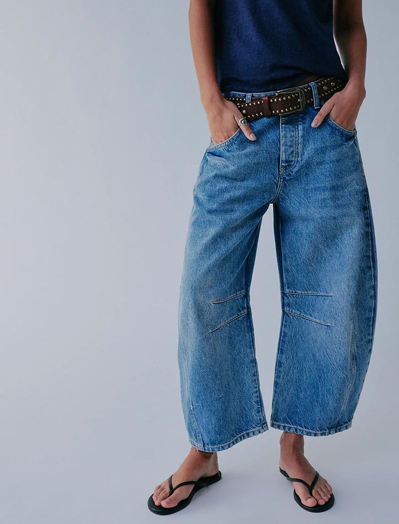 Wide-Leg Denim Pants