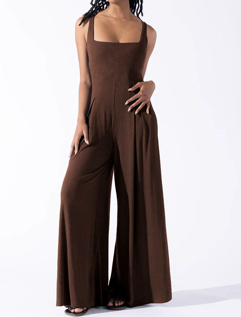 Sleeveless Wide-Leg Jumpsuit