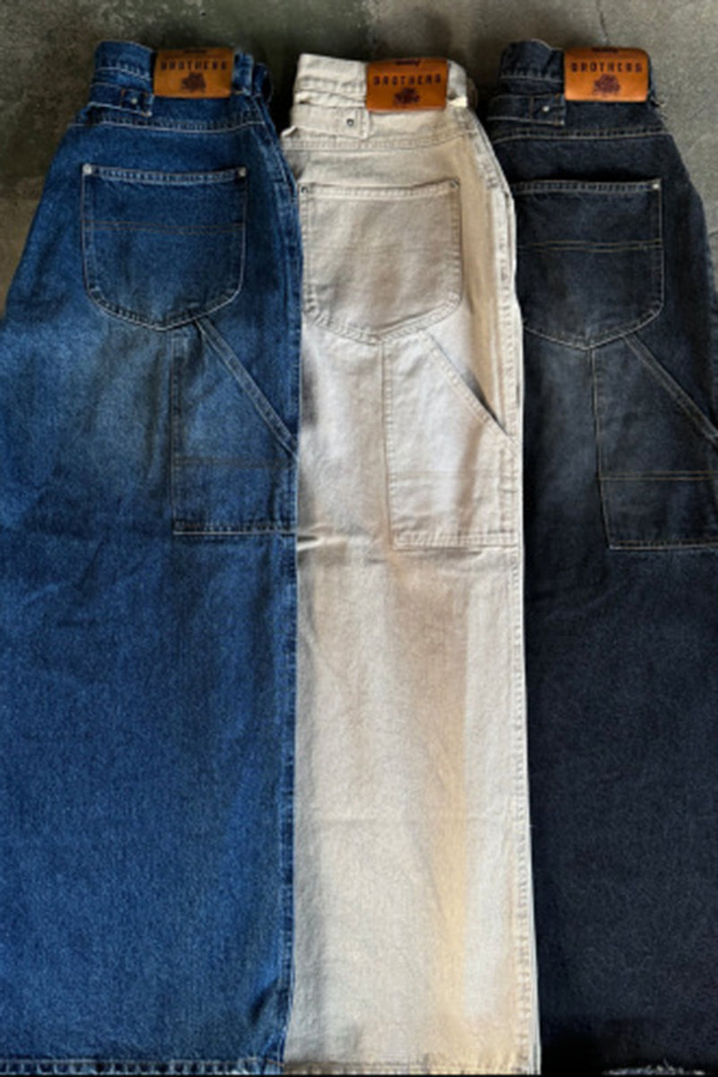 Relaxed Straight-Leg Denim Pants