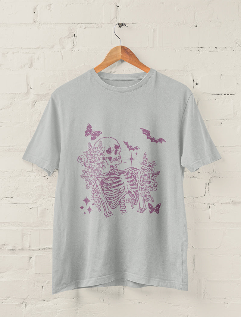 Skeleton and Blooms Graphic Tee