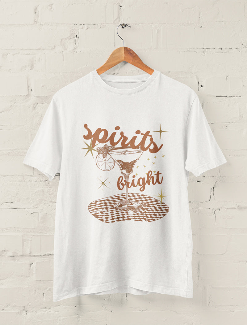 Festive "Spirits Bright" Cocktail Tee