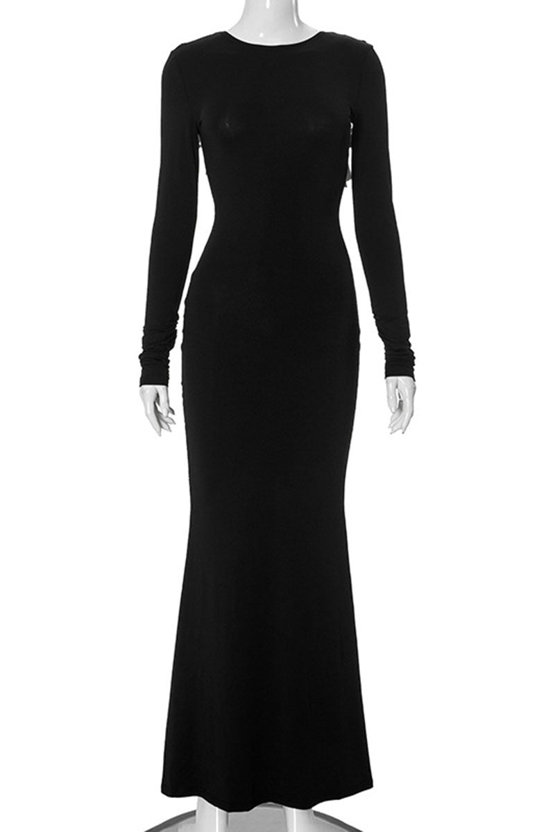 Backless Bow Sheath Dress