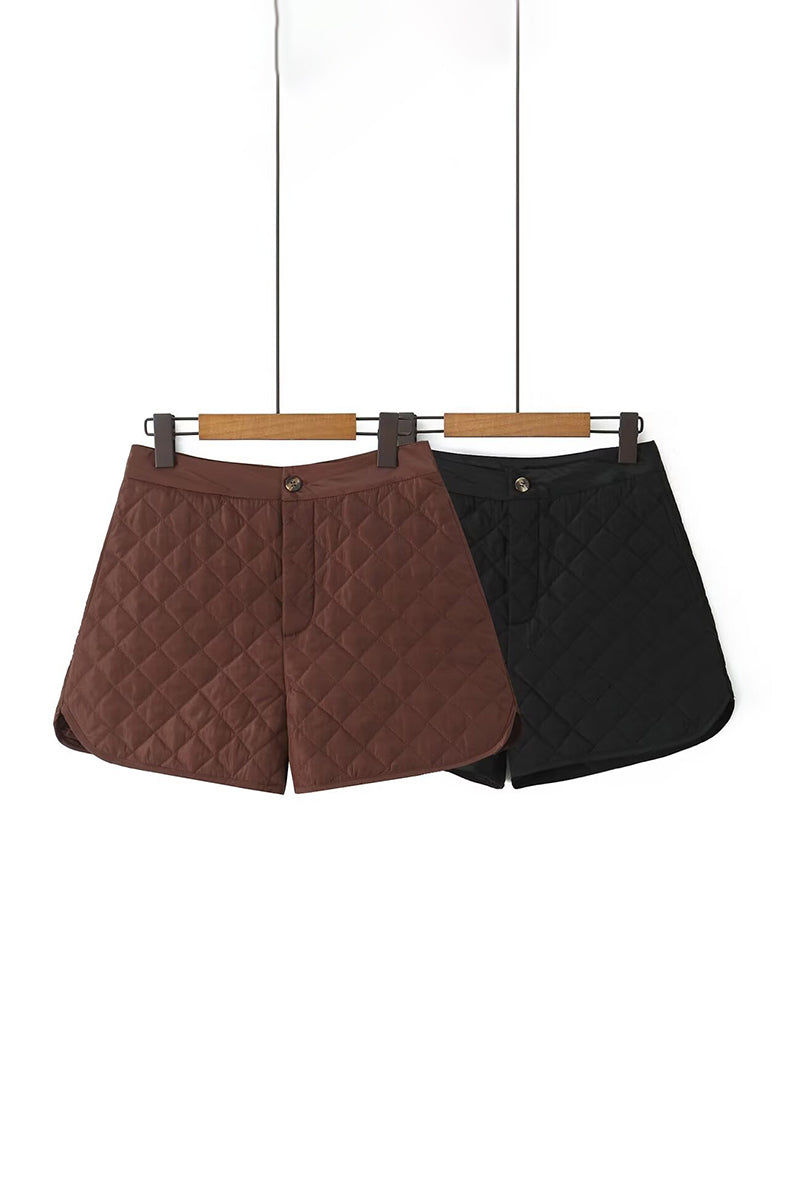 Quilted High-Waist Shorts