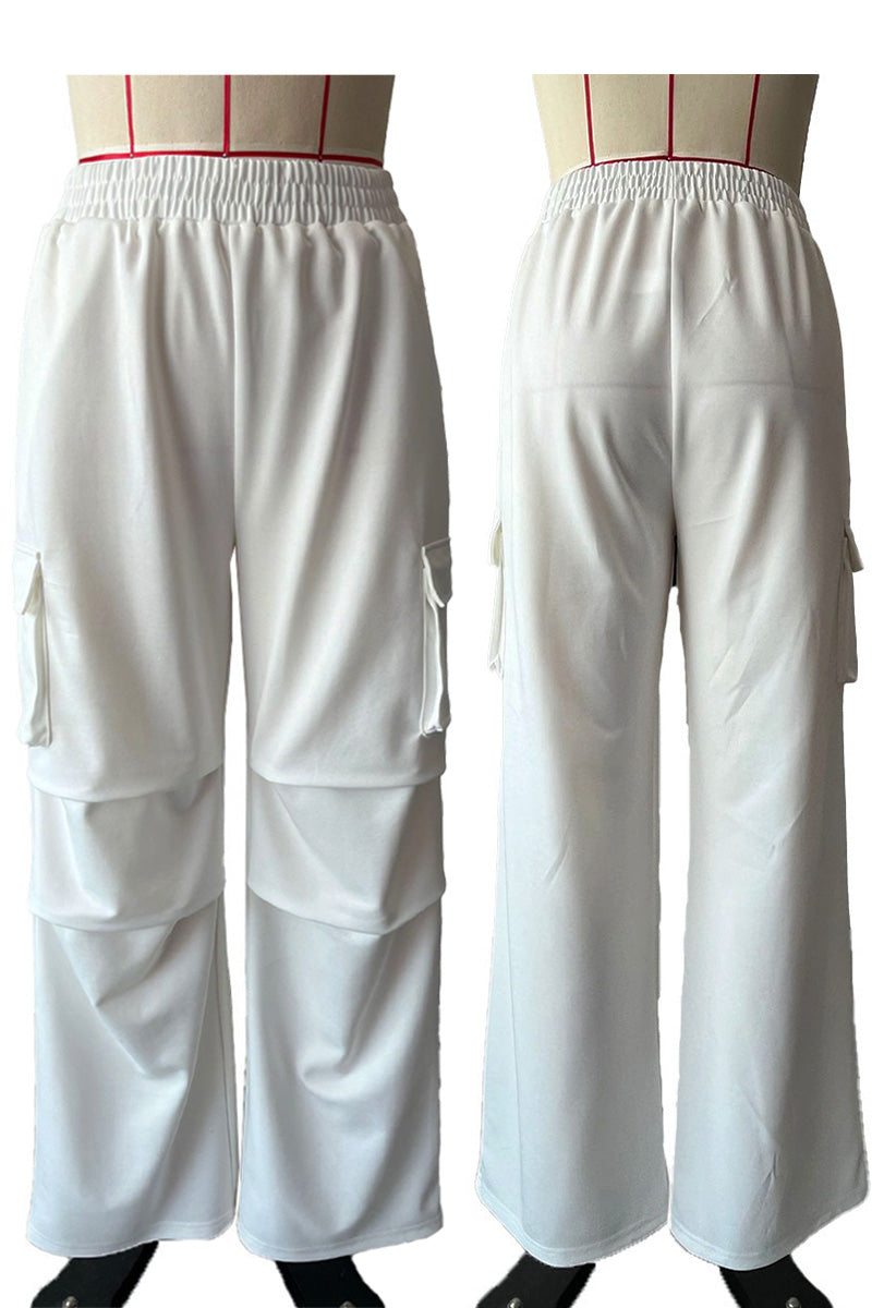 Wide-Leg Cargo Pocket Pants