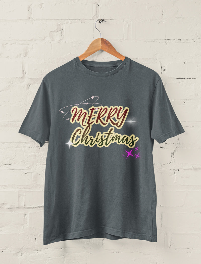 Festive "Merry Christmas" Text Tee