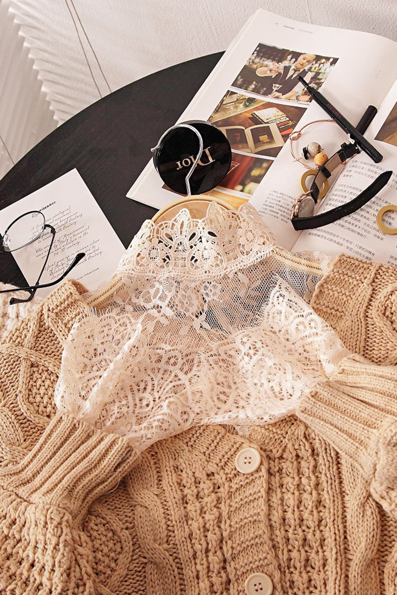 Lace High Neck Top