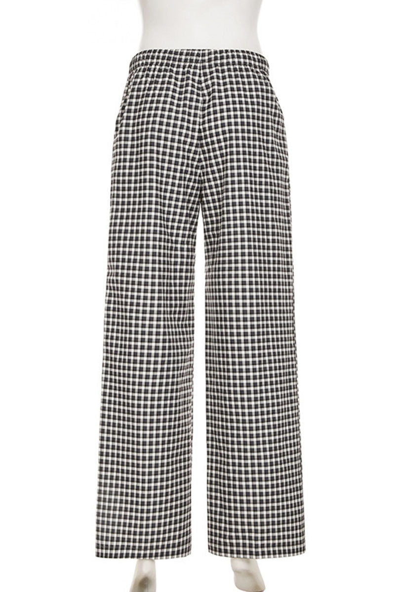 Checkered Drawstring Pajama Pants