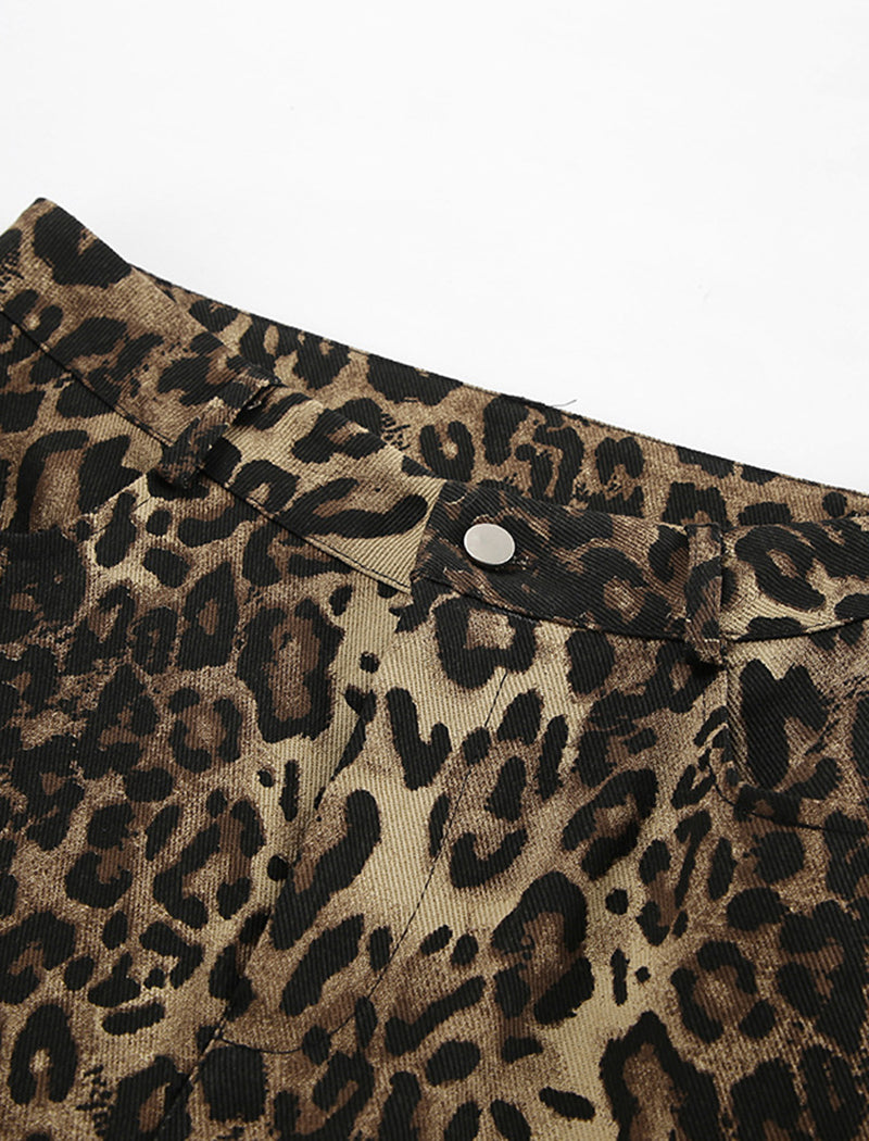 Retro Leopard Print Pants