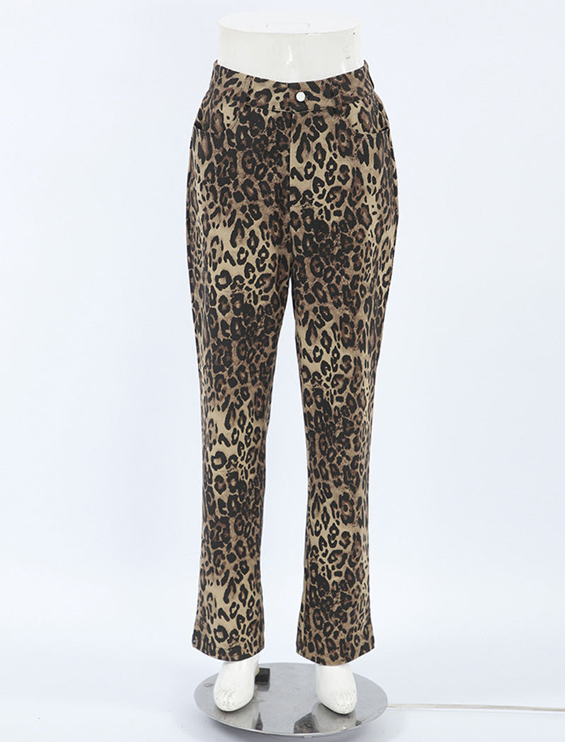 Leopard Print Pencil Pants