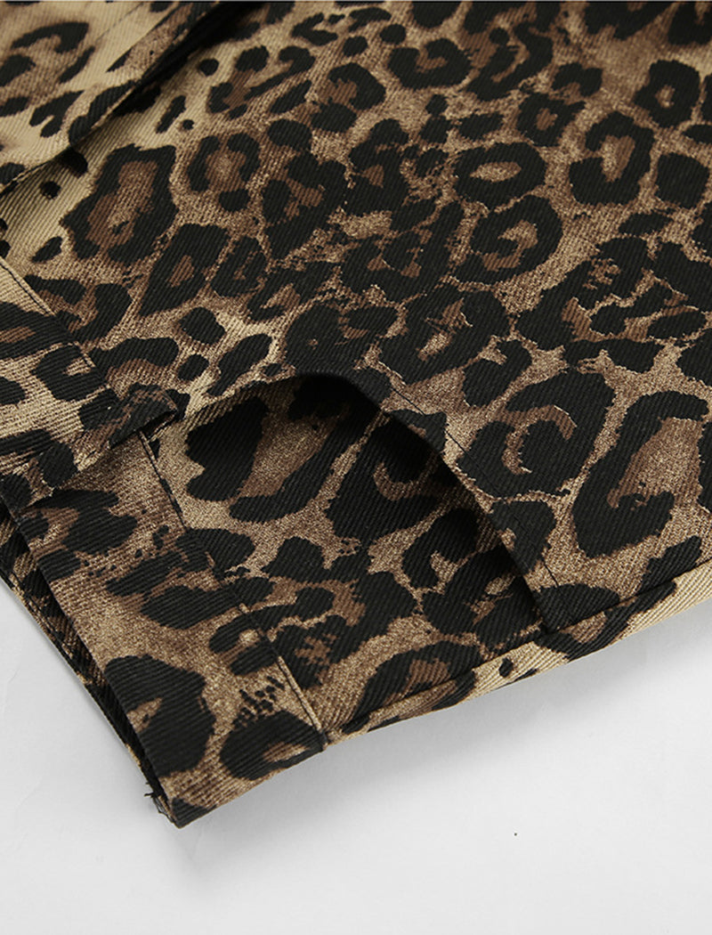 Retro Leopard Print Pants