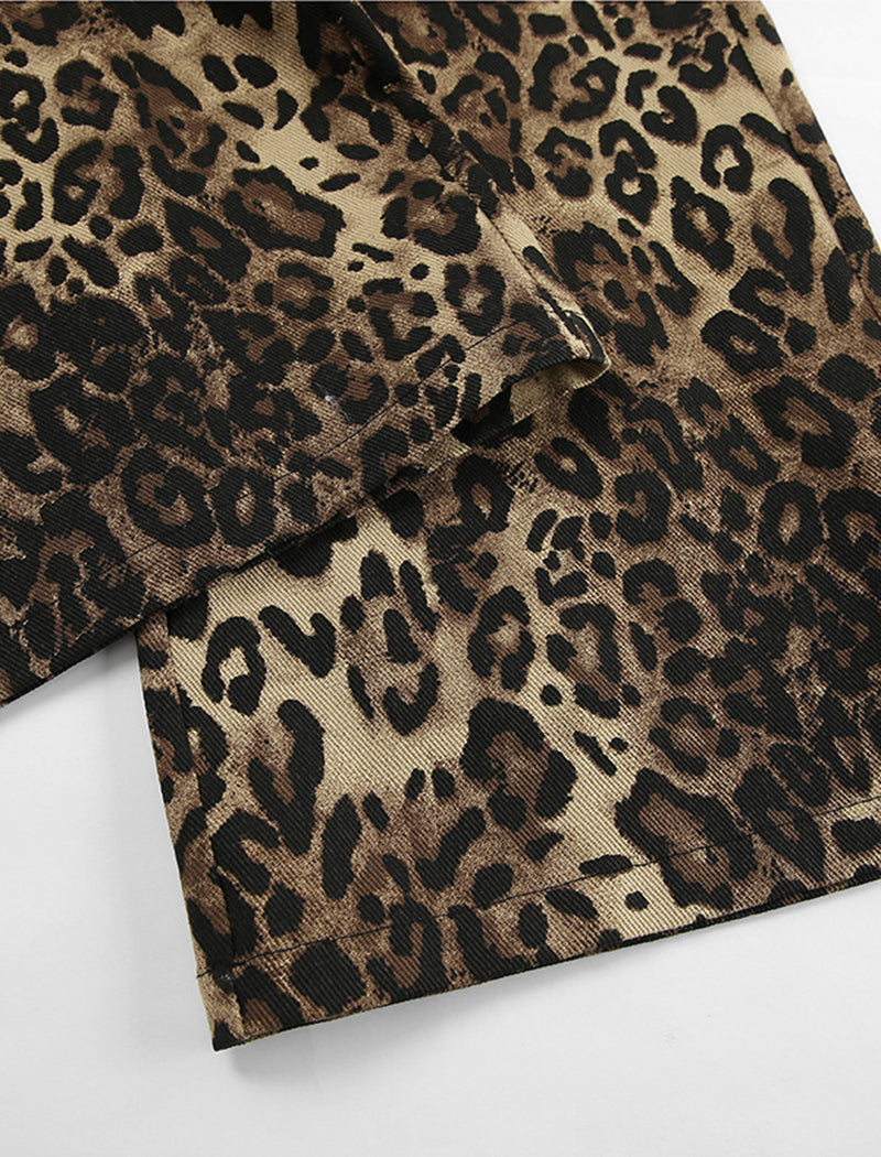 Retro Leopard Print Pants