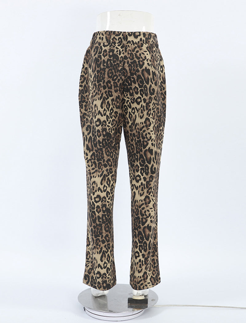 Leopard Print Pencil Pants