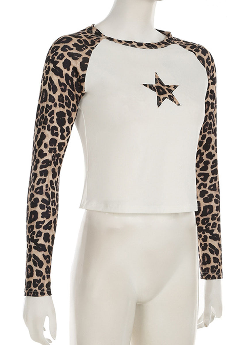 Star Print Raglan Sleeve Top