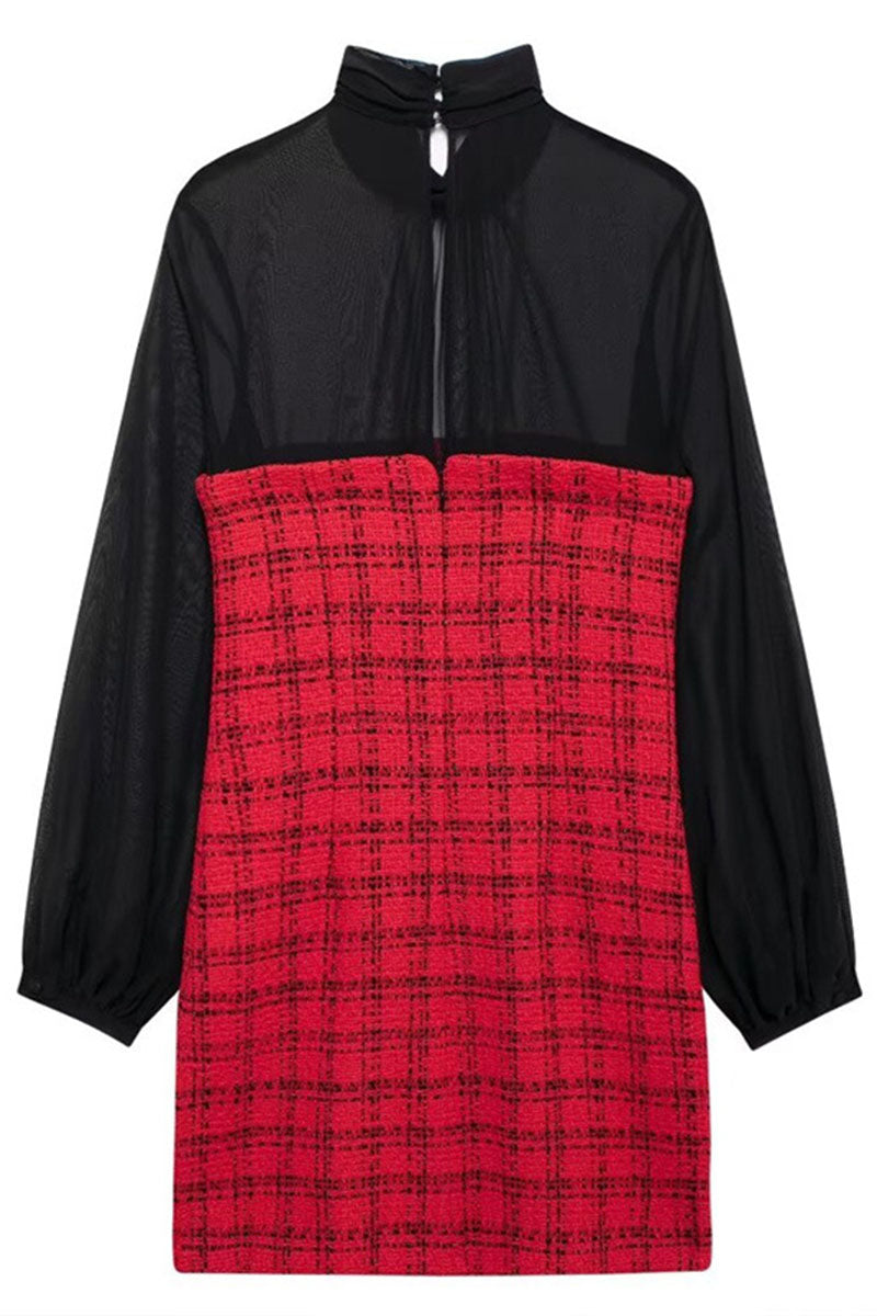 Plaid Button-Front Mini Dress