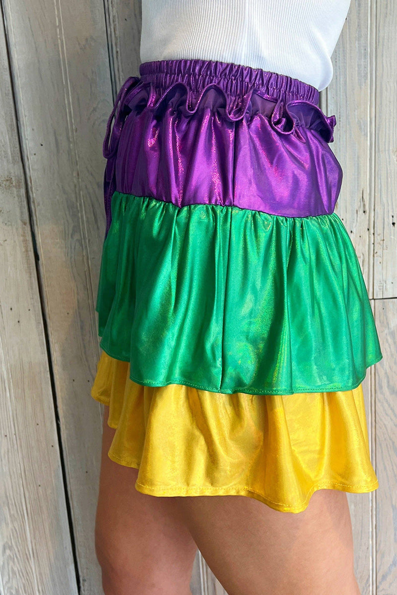 Colorblock Ruffle Shorts