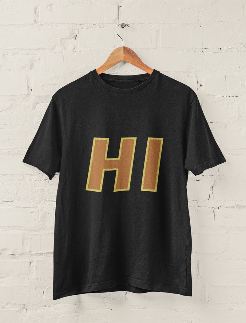 Bold "HI" Text Graphic Tee