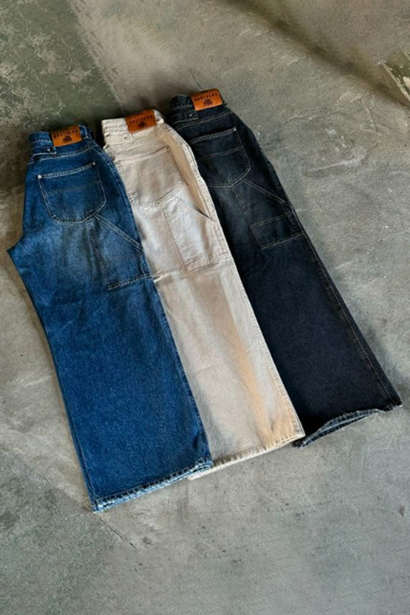 Relaxed Straight-Leg Denim Pants