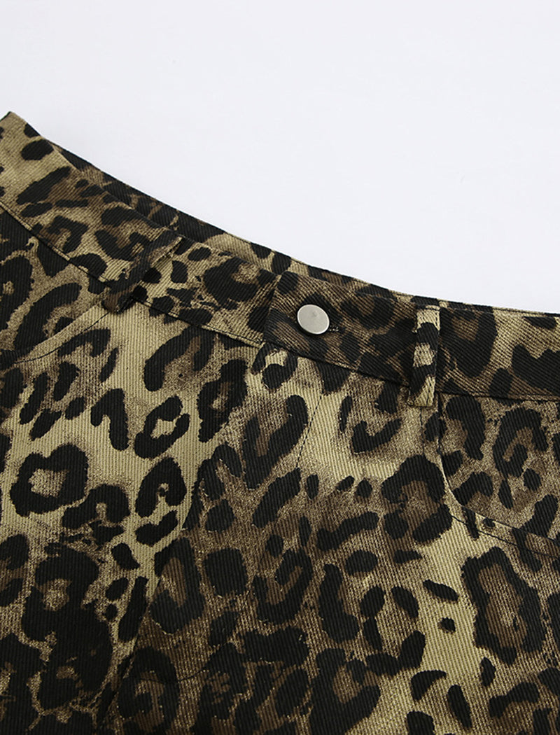 Leopard Print Casual Shorts