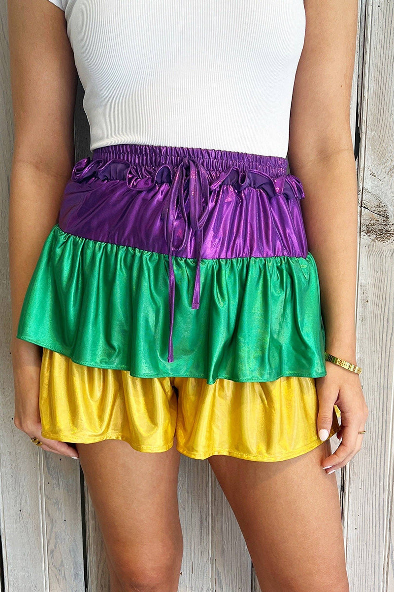 Colorblock Ruffle Shorts