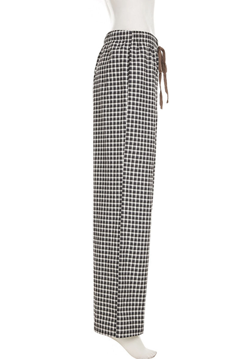 Checkered Drawstring Pajama Pants