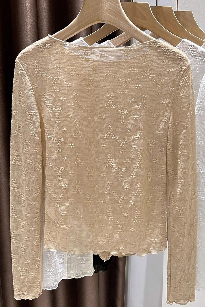 Textured Long Sleeve Top