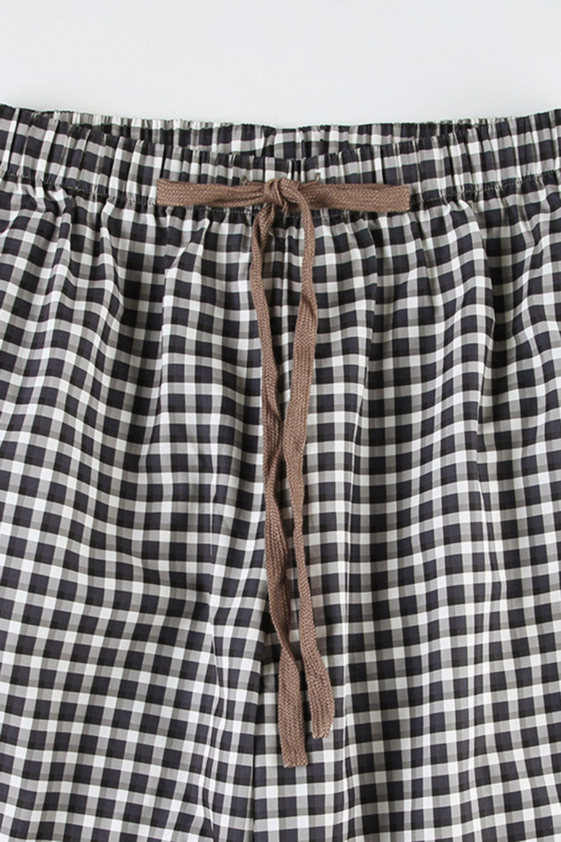 Checkered Drawstring Pajama Pants