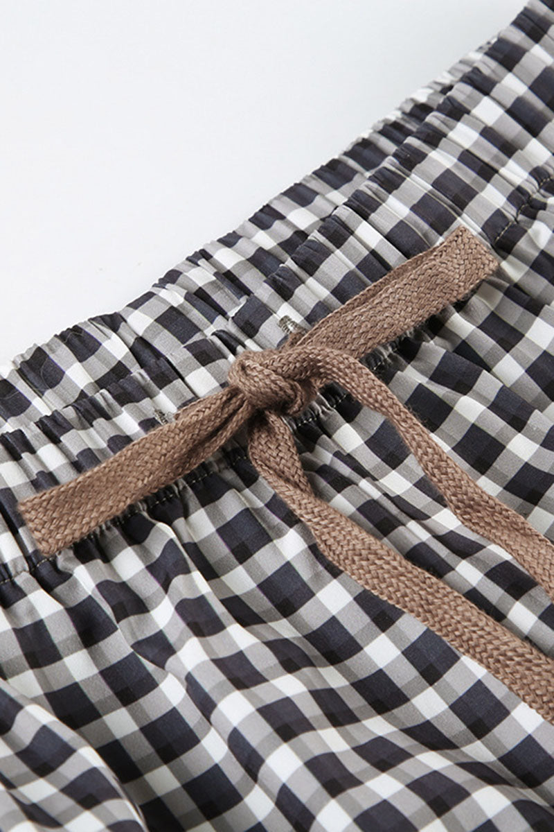 Checkered Drawstring Pajama Pants