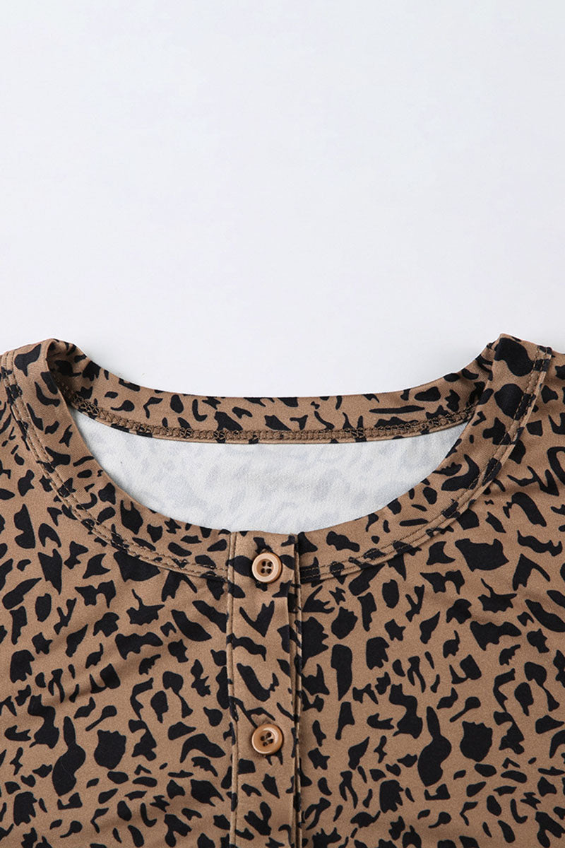 Leopard Print Tie Front Crop Top