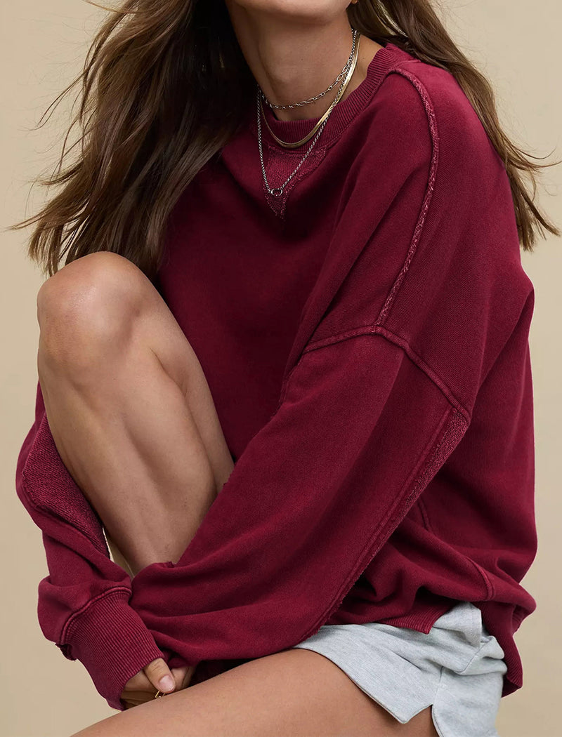 Casual Pullover Crewneck Top