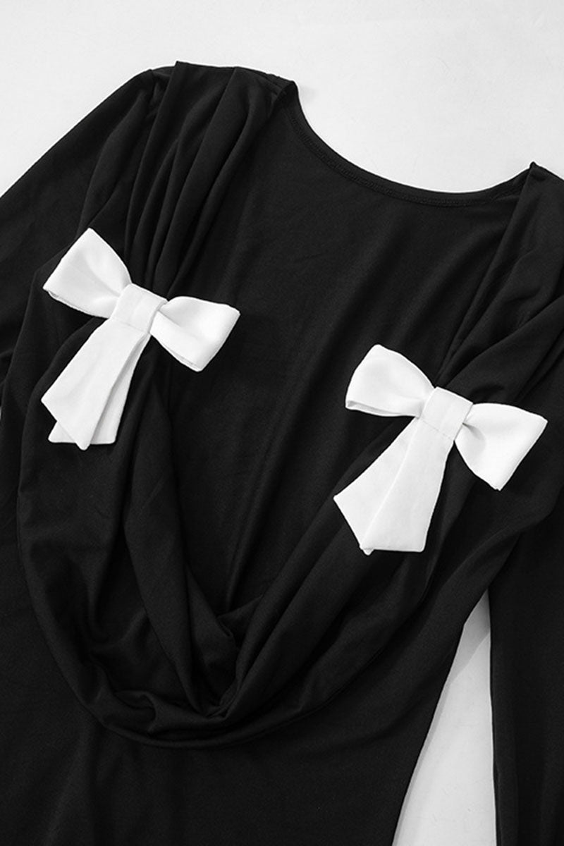 Backless Bow Sheath Dress