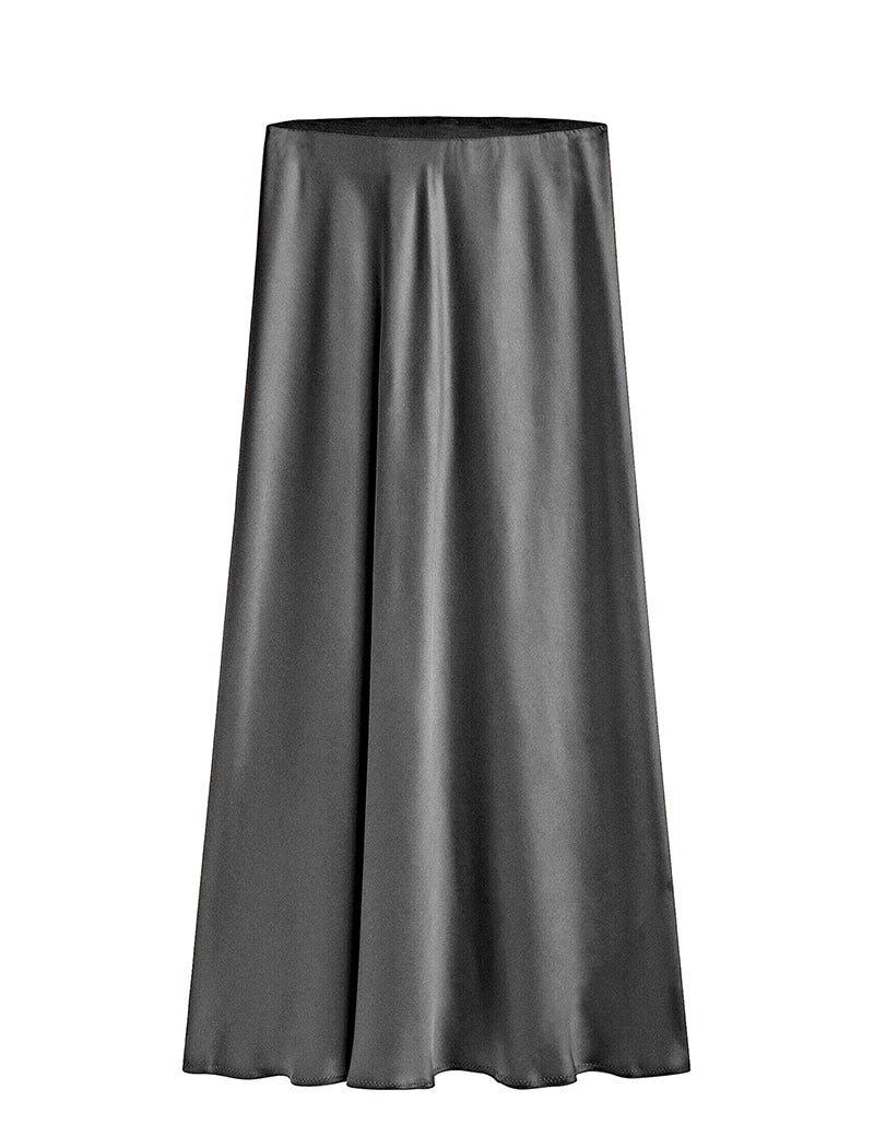 Satin Slit Skirt