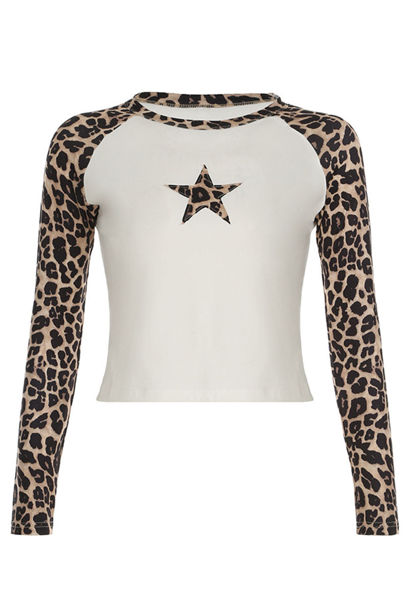 Star Print Raglan Sleeve Top