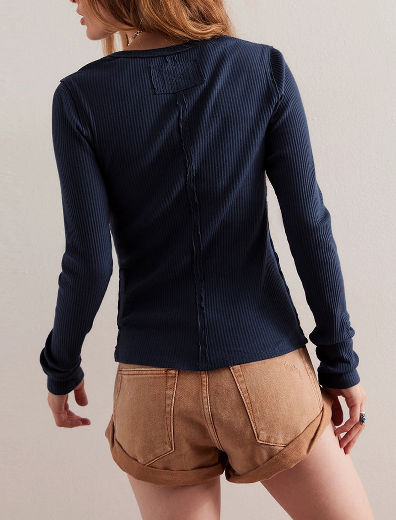 Ribbed Button Cardigan